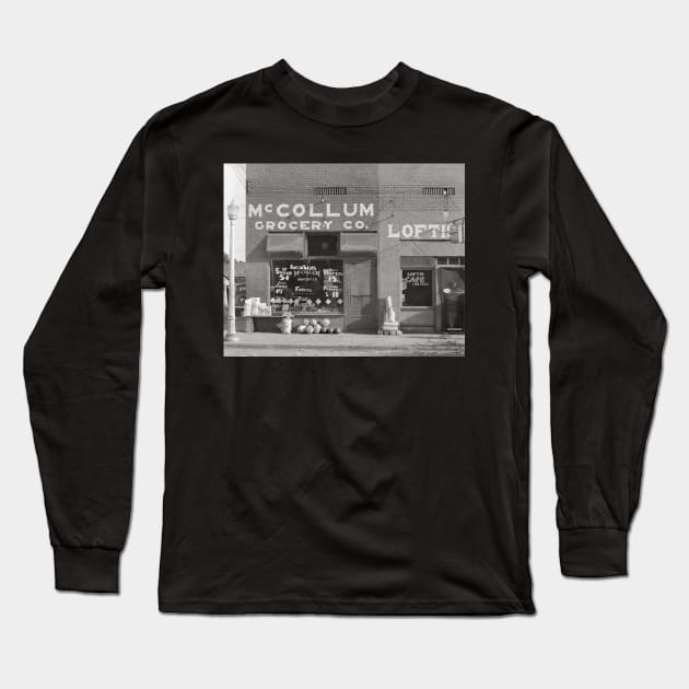 Small Town Grocery Store, 1935. Vintage Photo Long Sleeve T-Shirt by historyphoto